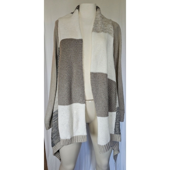 Chico's Drape-Front Colorblock Cardigan - Picture 4 of 10